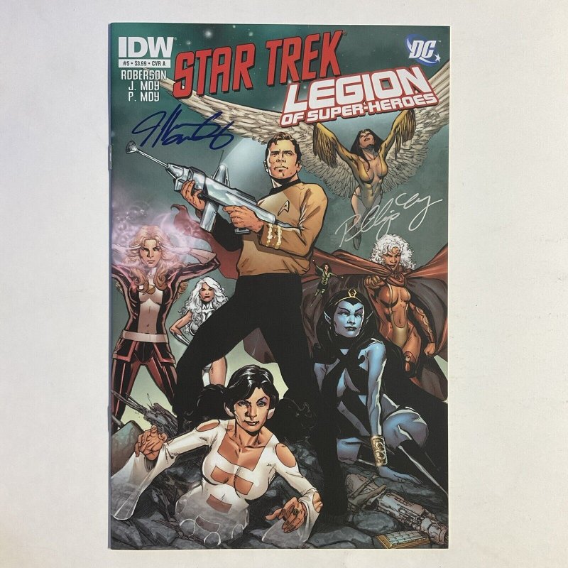 Star Trek Legion Of Super-heroes 5 2012 Signed by Jeff Moy Philip Moy IDW DC NM