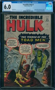 Incredible Hulk 2 CGC 6.0 ow/w pages!