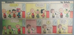 Peanuts Sunday Page by Charles Schulz from 8/28/1966 Size: ~7.5 x 15 inches CT