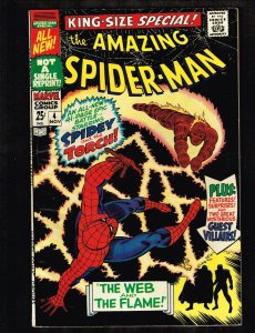 Amazing Spider-Man #4 King Size Special - Vs Torch ~ (7.5) WH