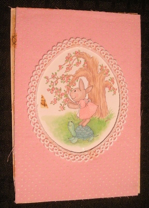 MOTHERS DAY Cartoon Rabbit & Turtle Flowers & Tree 5x7 Greeting Card Art #MD501