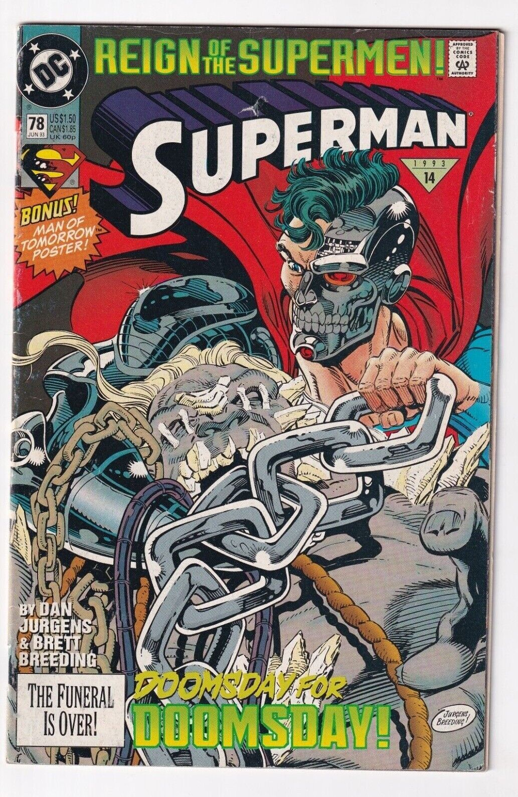 Superman #78 June 1993 DC Doomsday Dan Jurgens Brett Superman #78 June 1993 DC Doomsday Dan Jurgens Brett