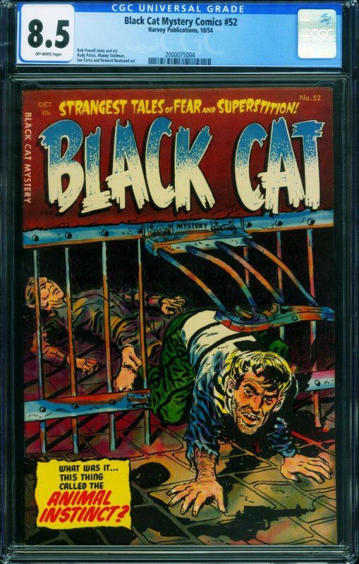 Black Cat Mystery #52 CGC 8.5 1954-Golden Age horror- 2000075004