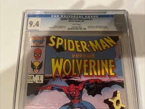 Spider-Man Versus Wolverine (1986) # 1 (CGC 9.4) Death Ned Leeds (Hobgoblin)