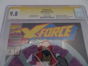 Marvel X-Force #2 2nd App Deadpool (1991) signed Liefeld CGC SS Grade 9.8 White