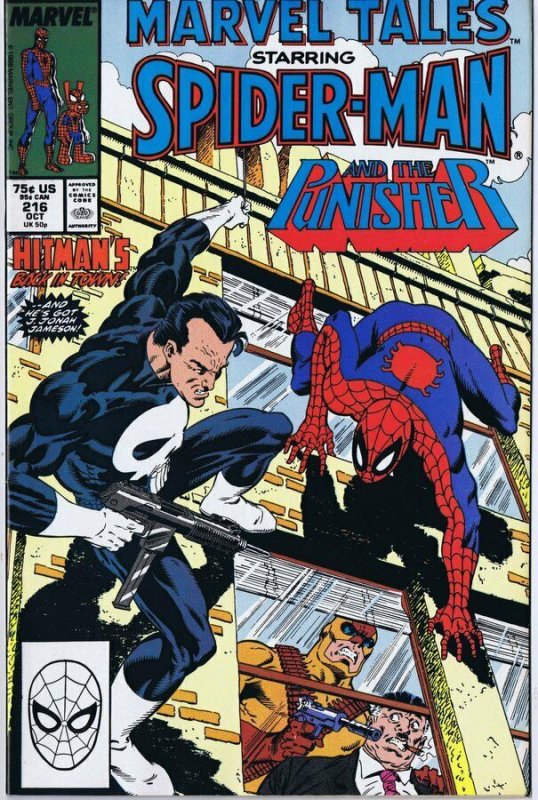 Marvel Tales #216 ORIGINAL Vintage 1988 Marvel Comic Book Spider-Man Punisher
