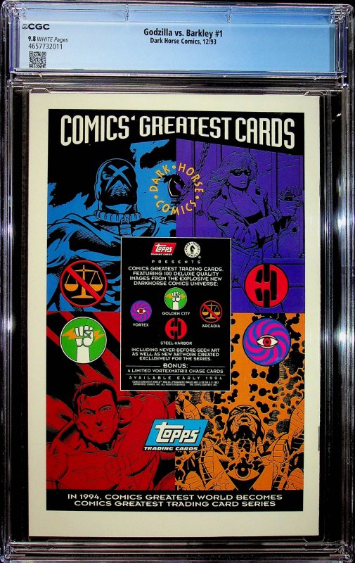 Godzilla vs. Barkley (1993) - CGC 9.8- Cert#4657732011