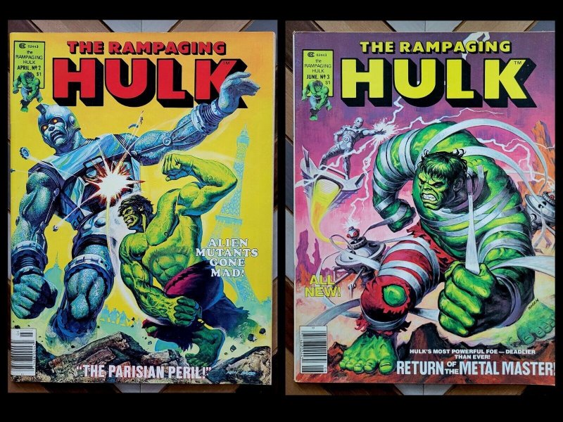 RAMPAGING HULK #2-3 VF- (Marvel Magazine 1977) X-MEN Metal Master & Krylorians