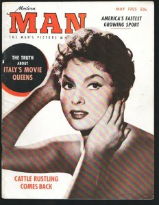 Modern Man 5/1955-Gina Lollobrigida cover-Truth About Italian Movie Queens-Sp...