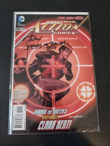 ACTION COMICS #10 SIGNED BY RAGS MORALES WITH COA (ARTIST)