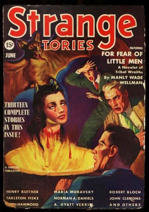 STRANGE STORIES 1939 JUN-STRANGE SEVERED HEAD/BAT COVER VG/FN