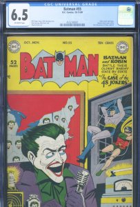 BATMAN #55 - CGC-6.5 - OW - Joker cover/story - Golden Age