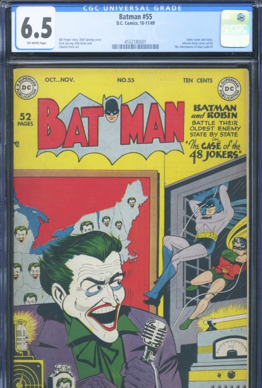 BATMAN #55 - CGC-6.5 - OW - Joker cover/story - Golden Age