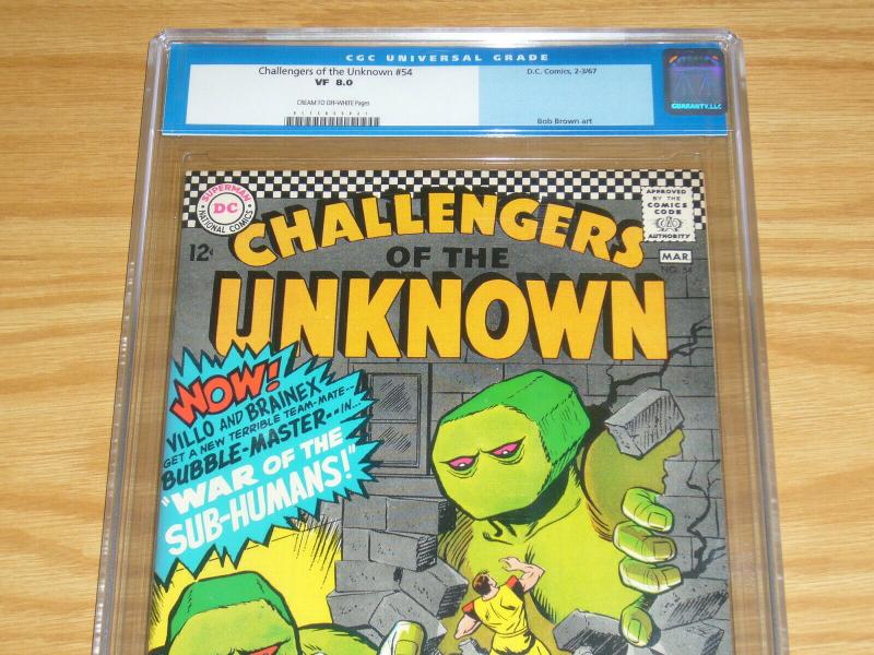 Challengers of the Unknown #54 CGC 8.0 silver age dc comics - bubble-master 1967 