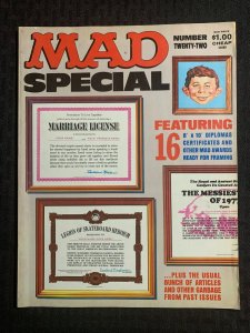 1977 MAD SPECIAL Magazine #22 VG+ 4.5 with 16 Diplomas & Awards Insert