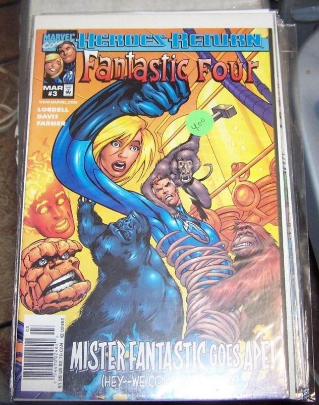 Fantastic Four # 3 (Jan 1997, Marvel) heroes return apes 