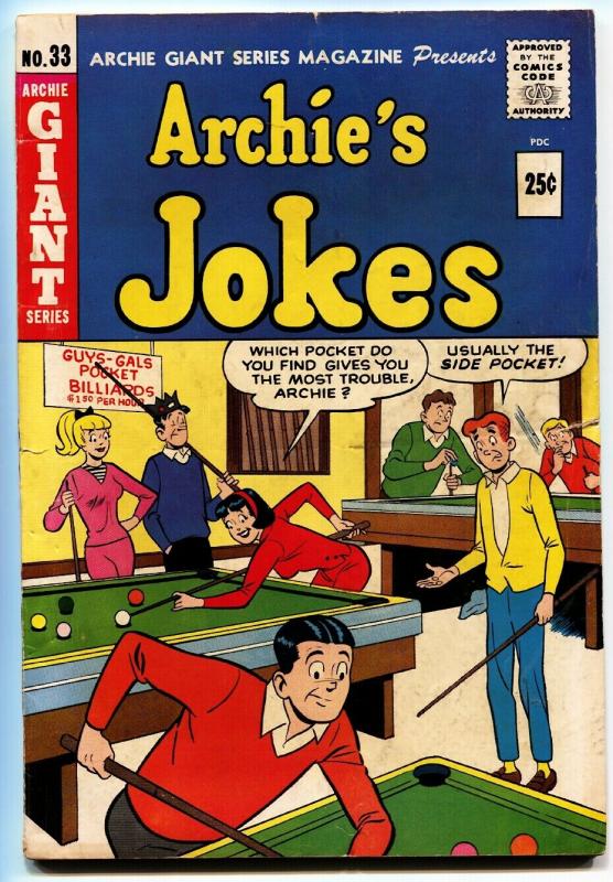 ARCHIE GIANT SERIES #33 1965-BILLIARDS/POOL COVER-JUGHEAD-BETTY VERONICA 