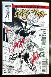 Amazing Spider-Man #8 Signed w/COA Stan Lee + JS Campbell  (2014) 1st Black Cat