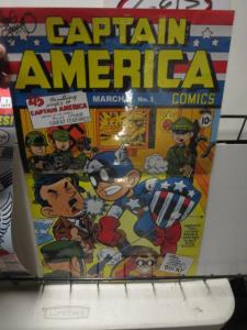 CHRIS GIARUSSO AUTOGRAPHED COVER RECREATIONS 11 X 17 CAPTAIN AMERICA AVENGERS #1