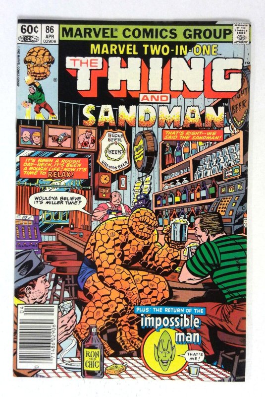 Marvel Two-In-One #86 (1982) Sandman Impossible Man Marvel FN comic book