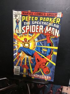 The Spectacular Spider-Man #3 (1977) High-grade 1st Lightmaster! VF/NM Wow!