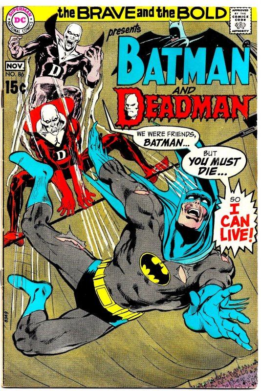 BRAVE AND THE BOLD #86 (Nov 1969) 7.0 FN/VF Neal Adams on BATMAN and DEADMAN!