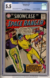 SHOWCASE #15 (DC 8/58) CGC 5.5 1ST APPEARANCE SPACE RANGER MYRA CRYLL