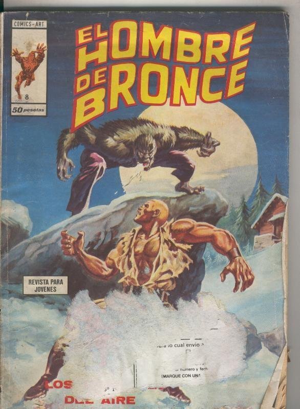 Hombre de Bronce-Doc Savage numero 08 (cubierta con restos de haber estado pe...