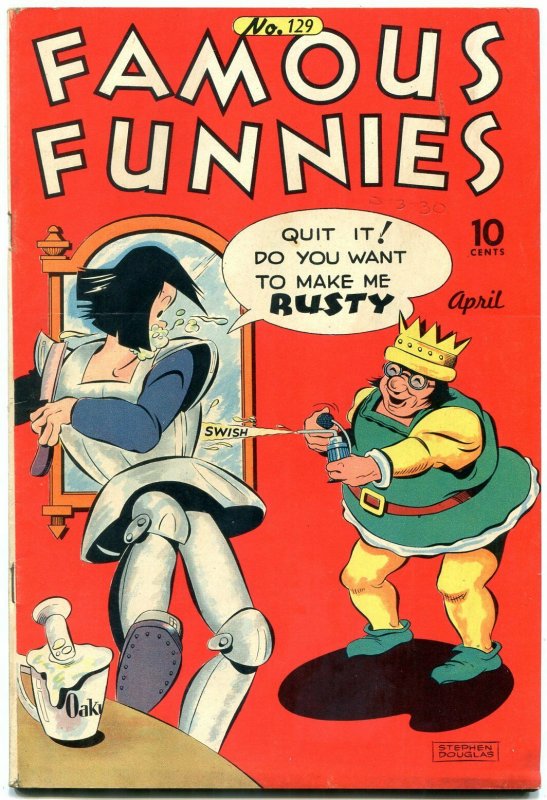 Famous Funnies #129 1945-STEPHEN DOUGLAS-Buck Rogers-Scorchy Smith 