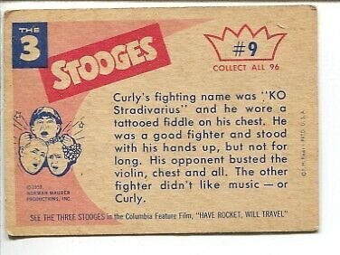 Three Stooges Original Trading Card #9 1959-Fleer