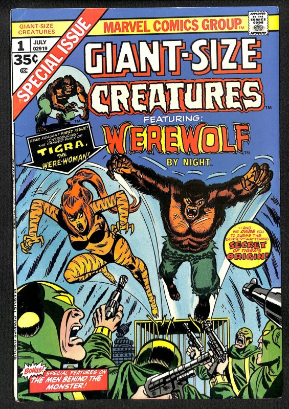 Giant-Size Creatures #1 FN/VF 7.0 1st Tigra Featuring Werewolf by Night!