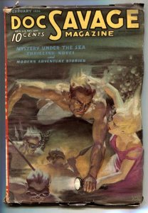 Doc Savage Pulp February 1936- Mystery Under The Sea VG