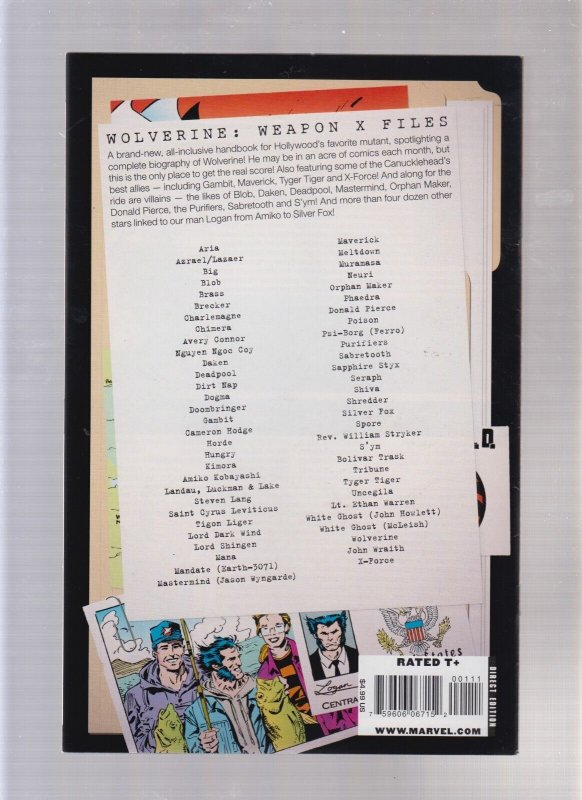 Wolverine: Weapon X Files #1 - Frank Martin Jr Cover Art! (9.0/9.2) 2009