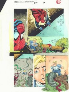 Spectacular Spider-Man #239 p.19 Color Guide Art - Spidey Beat Up by John Kalisz