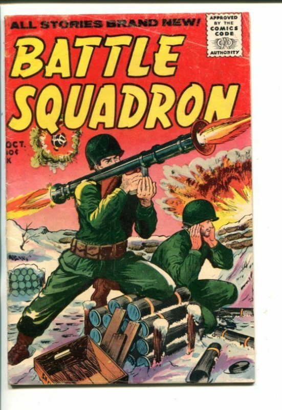 BATTLE SQUADRON  #4 1955-KEY-BATTLE FOR BURMA-BAZOOKA-WWII-vg