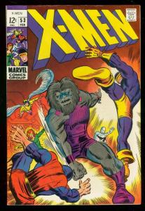 X-MEN #53 1969-MARVEL COMICS-CYCLOPS-FIRST BARRY SMITH VF+