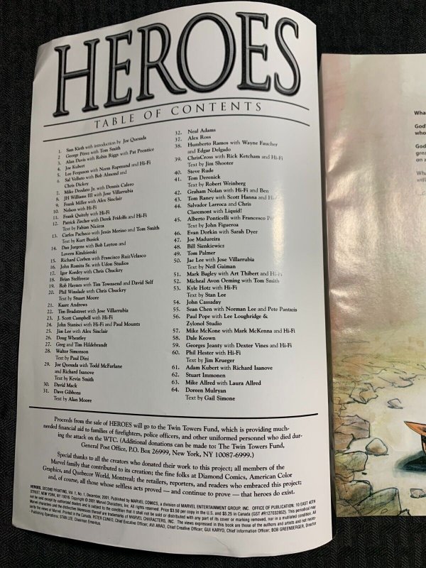 2001 HEROES Magazine #1 VG 4.0 Alex Ross Cover / 1st Marvel Comics
