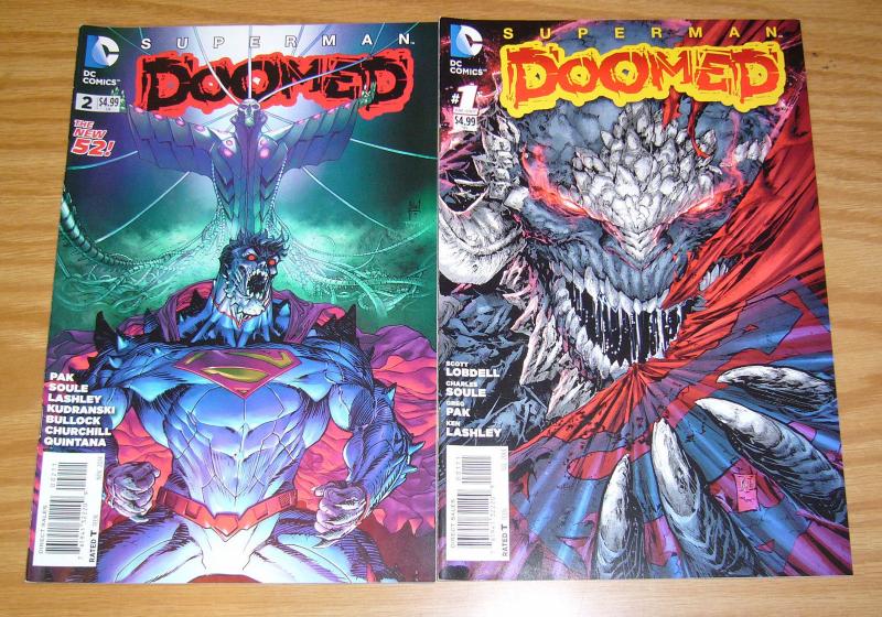 Superman: Doomed #1-2 VF/NM complete series - dc comics new 52 doomsday set lot