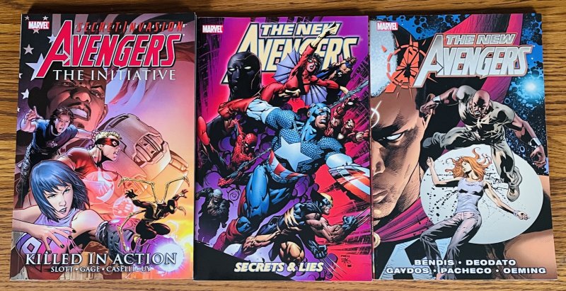 LOT OF 6 AVENGERS TPBs & HC BOOKS: Uncanny West Coast New Secret Invasion Marvel