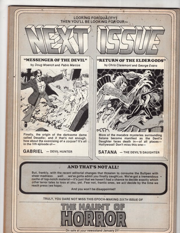 Haunt of Horror #5 (1974)  Satana Appearance Bronze HORROR !!!!