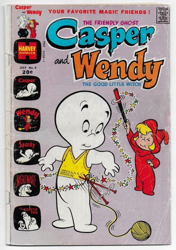 Casper The Friendly Ghost And Wendy 6 1973 Itc109 Comic Books Modern Age Harvey Spooky 