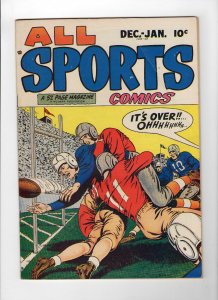 All Sports Comics #Vol. 1#2 (Dec 1948-Jan 1949, Hillman) - Very Good-