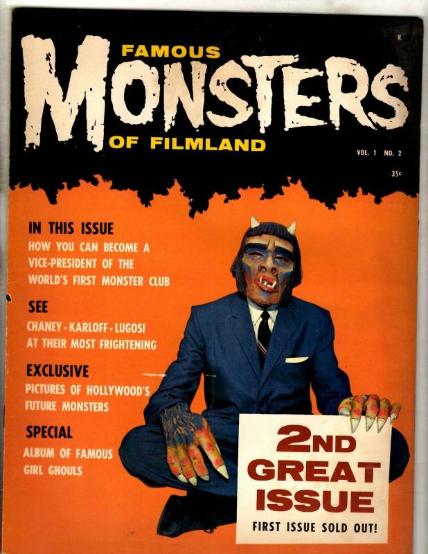 Famous Monsters Of Filmland # 2 VF- Warren Comic Book Magazine Fear Vampires NE1