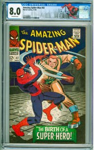 The Amazing Spider-Man #42 (1966) CGC 8.0! OW Pages!