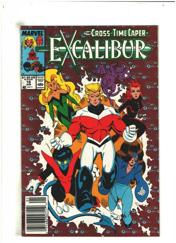 Excalibur #18 VF- 7.5 Newsstand Marvel Comics 1989 Cross-Time Caper pt.7 71486027119