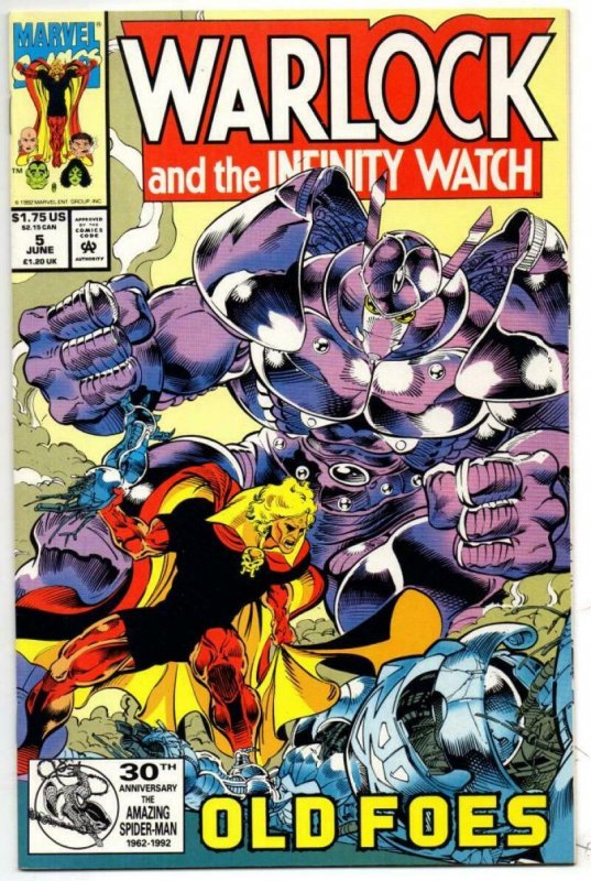 Warlock The Infinity Watch 5 Vf Nm Jim Starlin 1992 More Marvel In Store Hipcomic