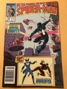 THE SPECTACULAR SPIDER-MAN #128 newsstand : Marvel 7/87 Fn/VF; Black Cat costume