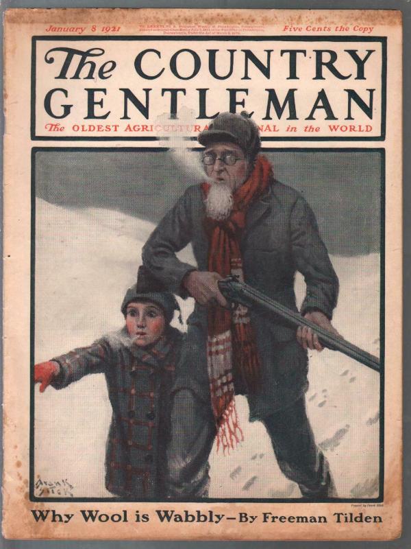 Country Gentleman 1/8/1921-Frank Sitck cover-Franklin Booth-AP Terhune-VG