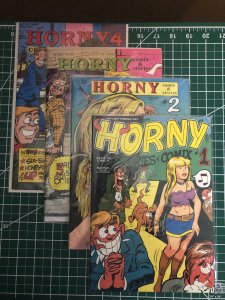 Horny Stories and Comix #1, 2, 3, 4 (1991) complete set.