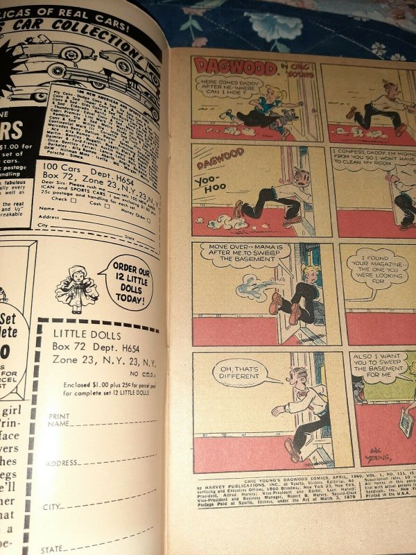 DAGWOOD #111  1960 HARVEY COMIC .SUPER CONDITION!!!! SEE PICS. CHECK $$$